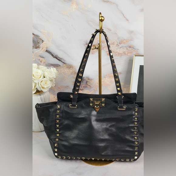 VALENTINO LEATHER ROCKSTUD SATCHEL - Picture 14 of 15